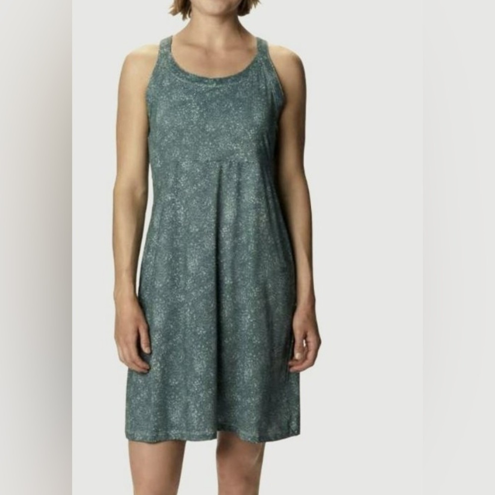 NWOT - Columbia Cold Bay Racerback SPF Tank Dress In Green Splatter Size Large